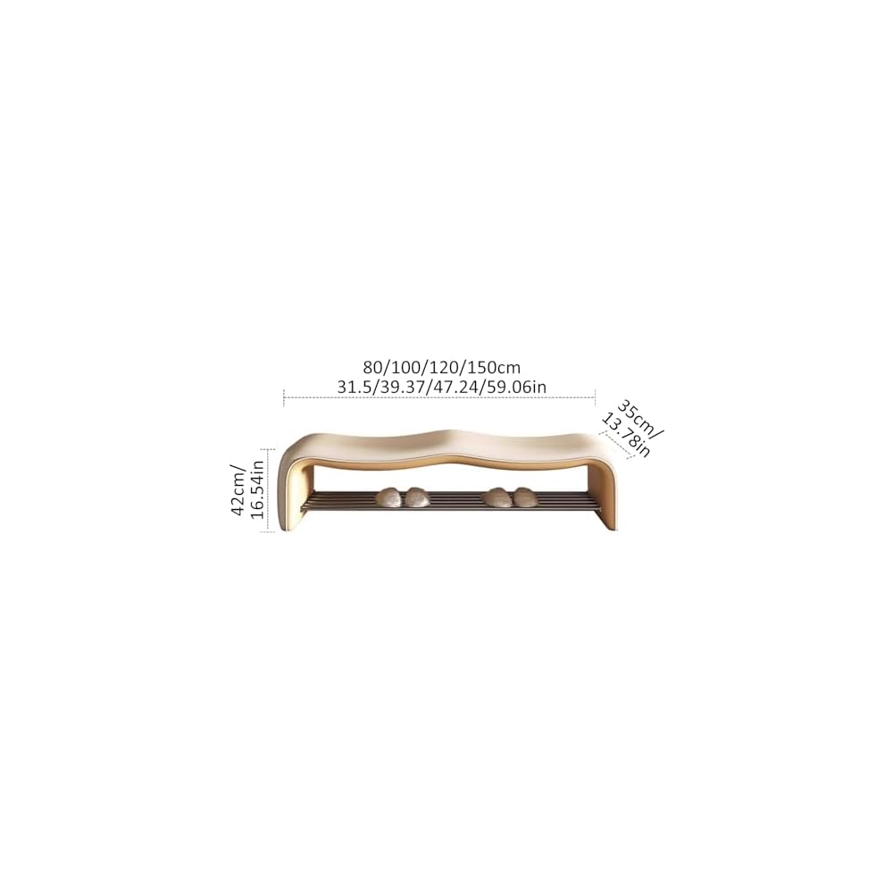 Curved Upholstered Entryway Bench,Faux Leather Padded Shoe Rack Hallway
