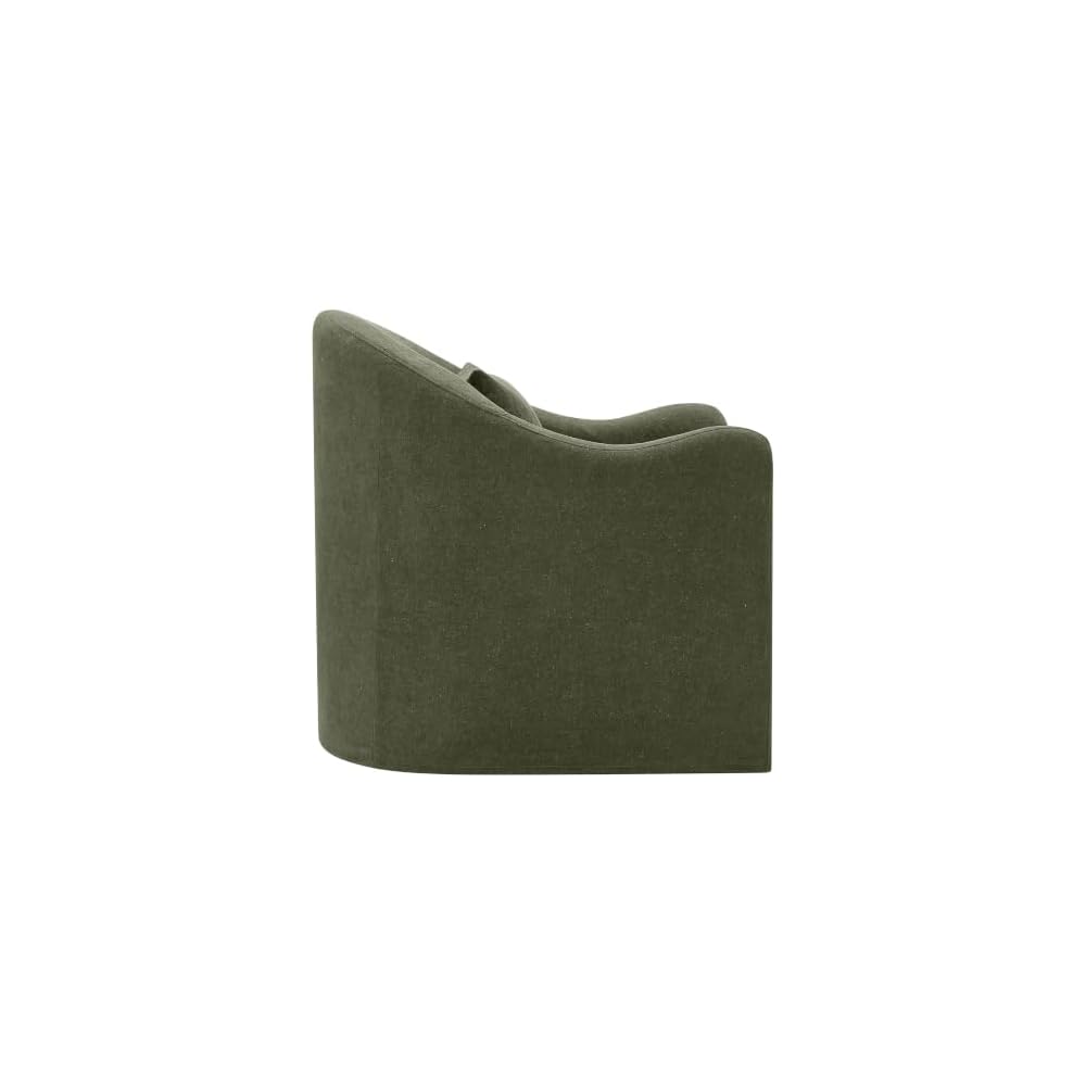Modway Bardot Slipcovered Accent Chair in Sage – Curved Back Upholstered Living Room Chair with Pillow – Linen Blend Lounge Chair for Bedroom or Reception Area