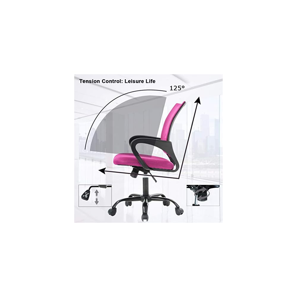 BestOffice | Ergonomic Office Chair | Pink | Pack of 2 | Mesh Desk Chair