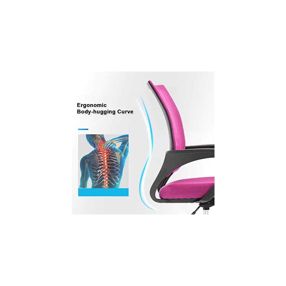BestOffice | Ergonomic Office Chair | Pink | Pack of 2 | Mesh Desk Chair