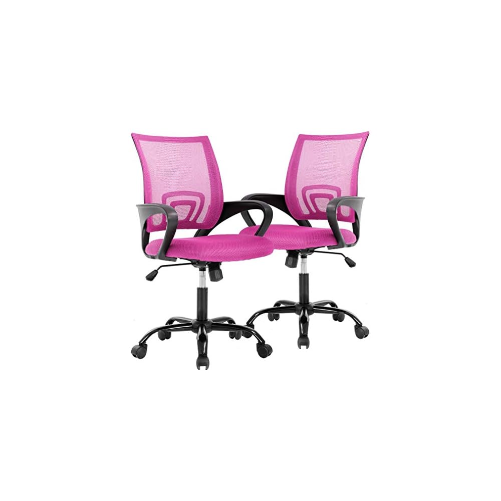 BestOffice | Ergonomic Office Chair | Pink | Pack of 2 | Mesh Desk Chair