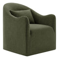 Modway Bardot Slipcovered Accent Chair in Sage – Curved Back Upholstered Living Room Chair with Pillow – Linen Blend Lounge Chair for Bedroom or Reception Area