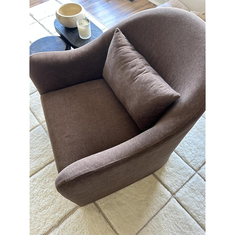 Modway Bardot Slipcovered Accent Chair in Sage – Curved Back Upholstered Living Room Chair with Pillow – Linen Blend Lounge Chair for Bedroom or Reception Area
